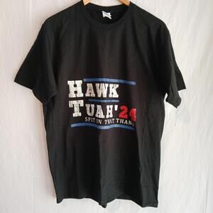 Hawk‎ Tuah '24 Black T-shirt Size Large Funny Fake Election NWOT!